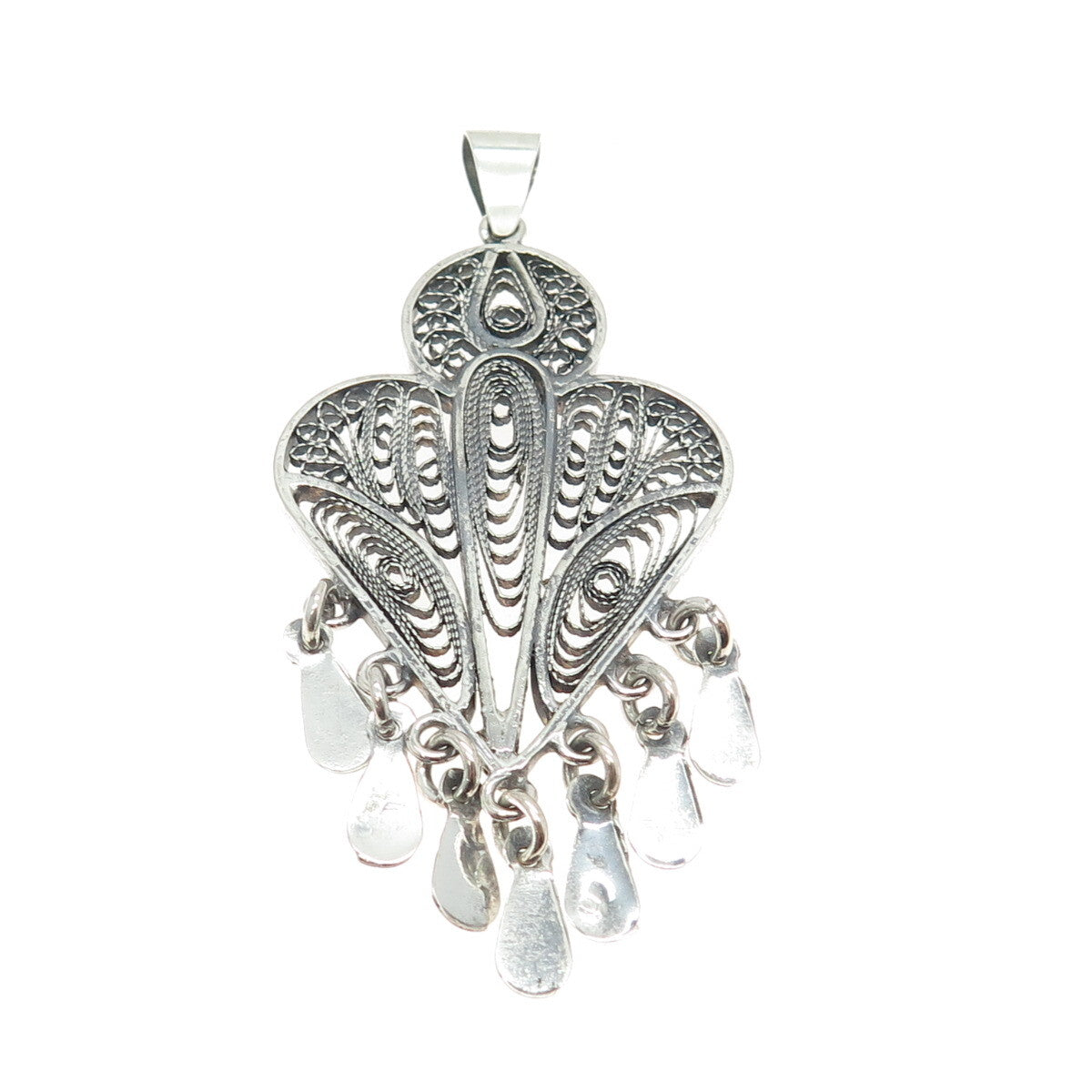 925 Sterling Silver Vintage Filigree Pendant