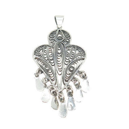925 Sterling Silver Vintage Filigree Pendant