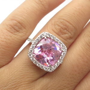 925 Sterling Silver J. Esposito White & Pink C Z Ring Size 6.25