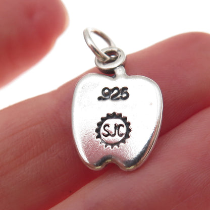 Sundancer 925 Sterling Silver Vintage #1 Teacher Apple Oxidized Charm Pendant
