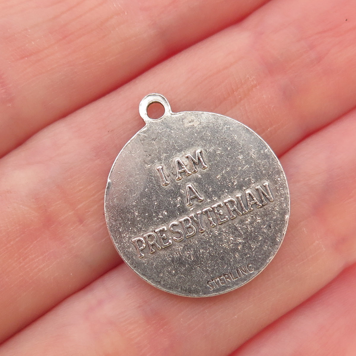 925 Sterling Silver Vintage Presbyterian Cross Medal Charm Pendant