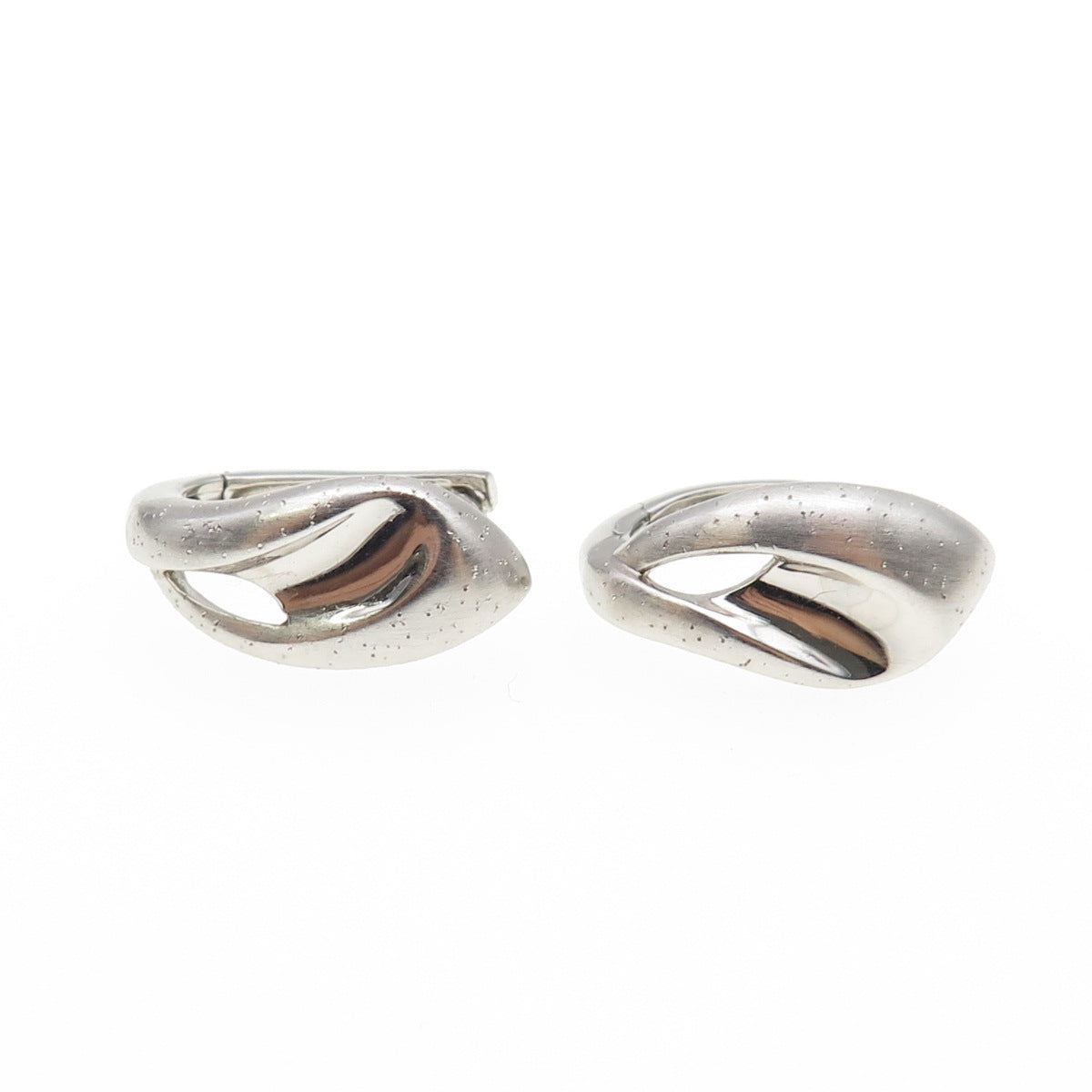 925 Sterling Silver Modernist Hoop Earrings