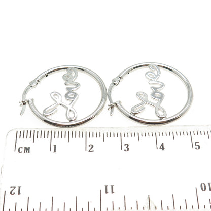 HAN 925 Sterling Silver "Love" Hoop Earrings