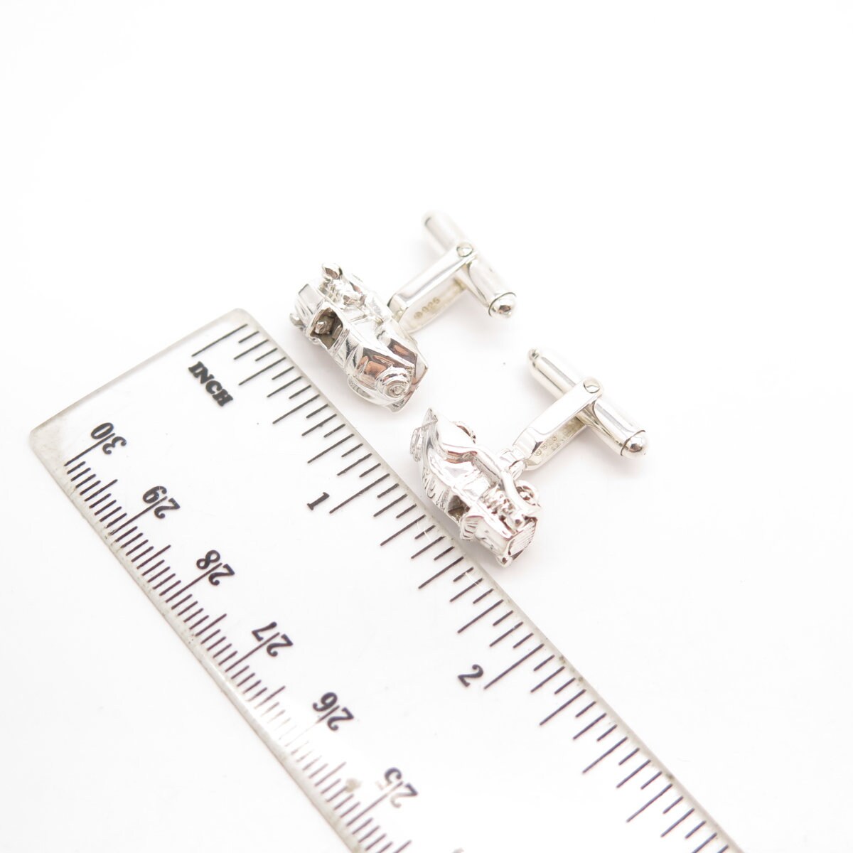 925 Sterling Silver Vintage Retro Car Cufflinks