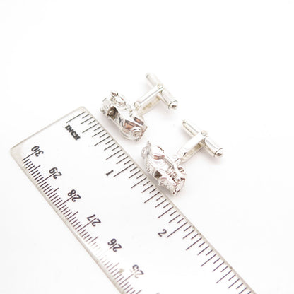 925 Sterling Silver Vintage Retro Car Cufflinks