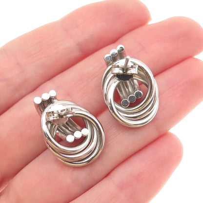925 Sterling Silver Interlocked Circle Earrings