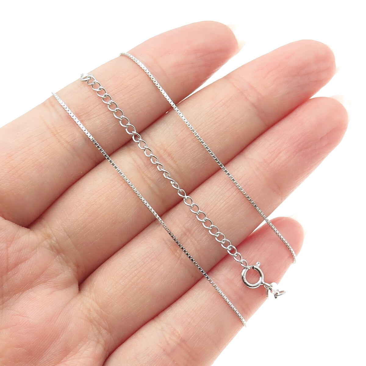 925 Sterling Silver Swarovski Green-Crystal Box Chain Necklace 16-18"