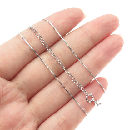 925 Sterling Silver Swarovski Green-Crystal Box Chain Necklace 16-18"