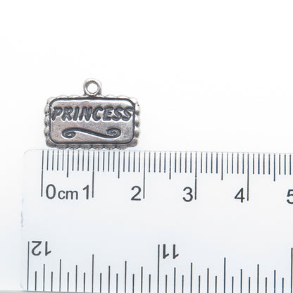SUNDANCER 925 Sterling Silver Vintage Princess Minimalist Charm Pendant
