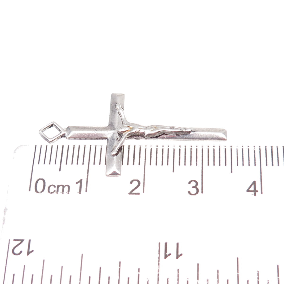 Tru-Kay 925 Sterling Silver Vintage Crucifix Cross Charm Pendant
