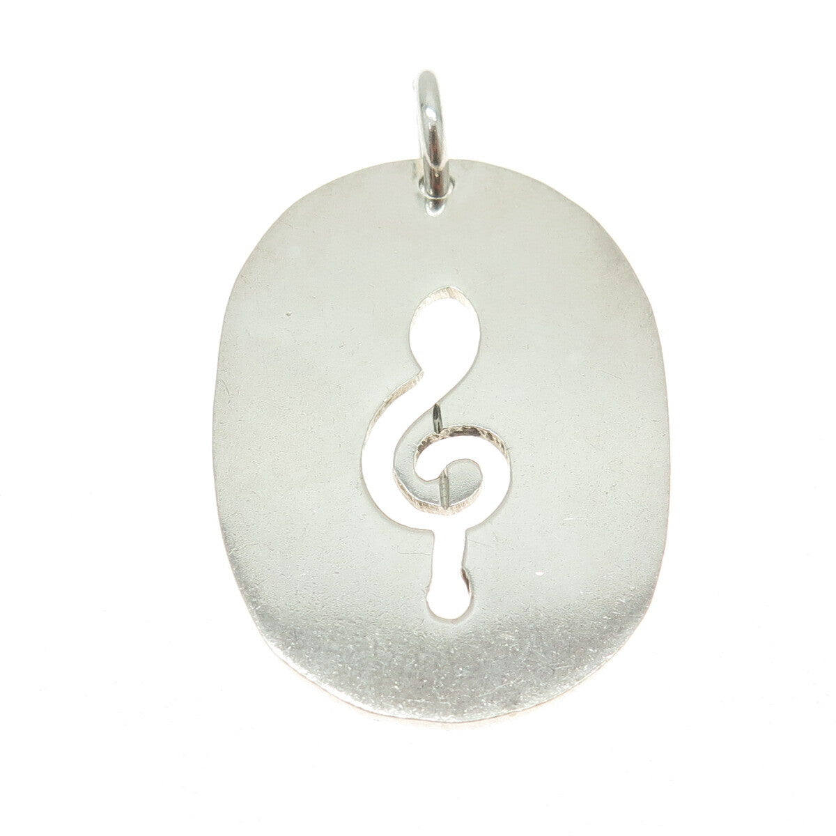 NALDO 925 Sterling Silver Vintage Treble Clef Tag Pendant