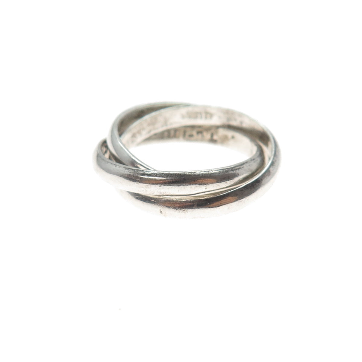 925 Sterling Silver Vintage Mexico Interlocked Trinity Band Ring Size 6.5