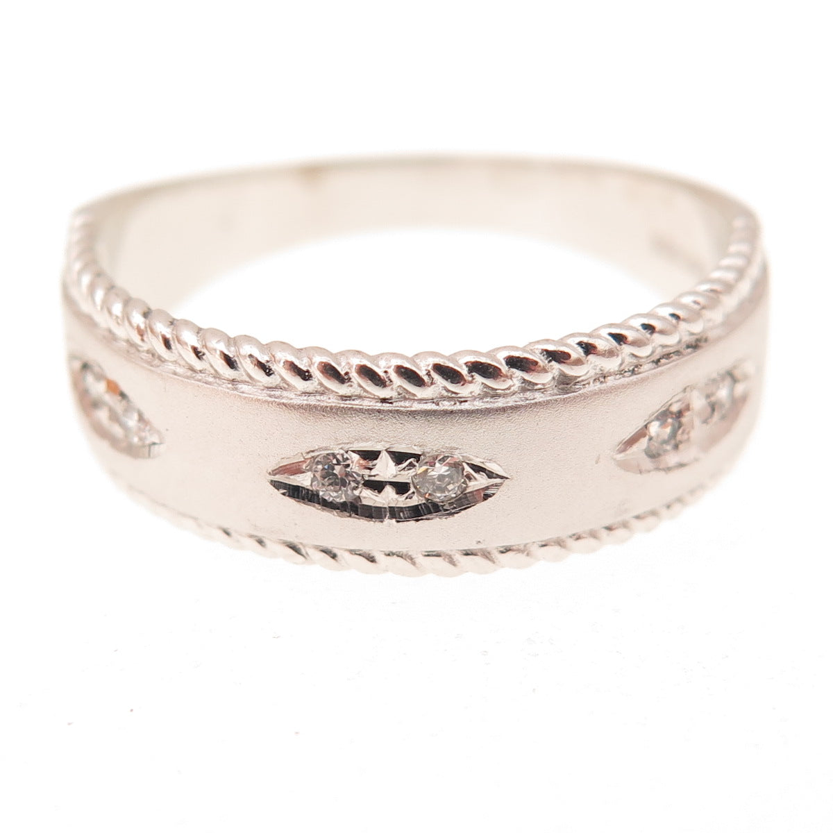 925 Sterling Silver Round-Cut C Z Ring Size 10