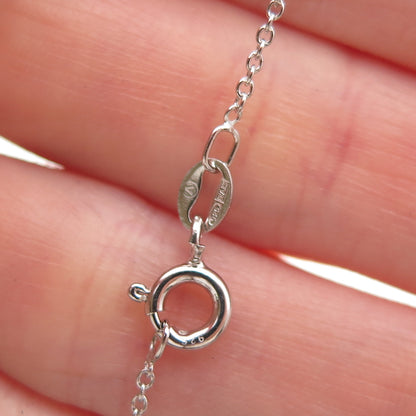 925 Sterling Silver Round-Cut C Z Floral Cross Cable Chain Necklace 18"