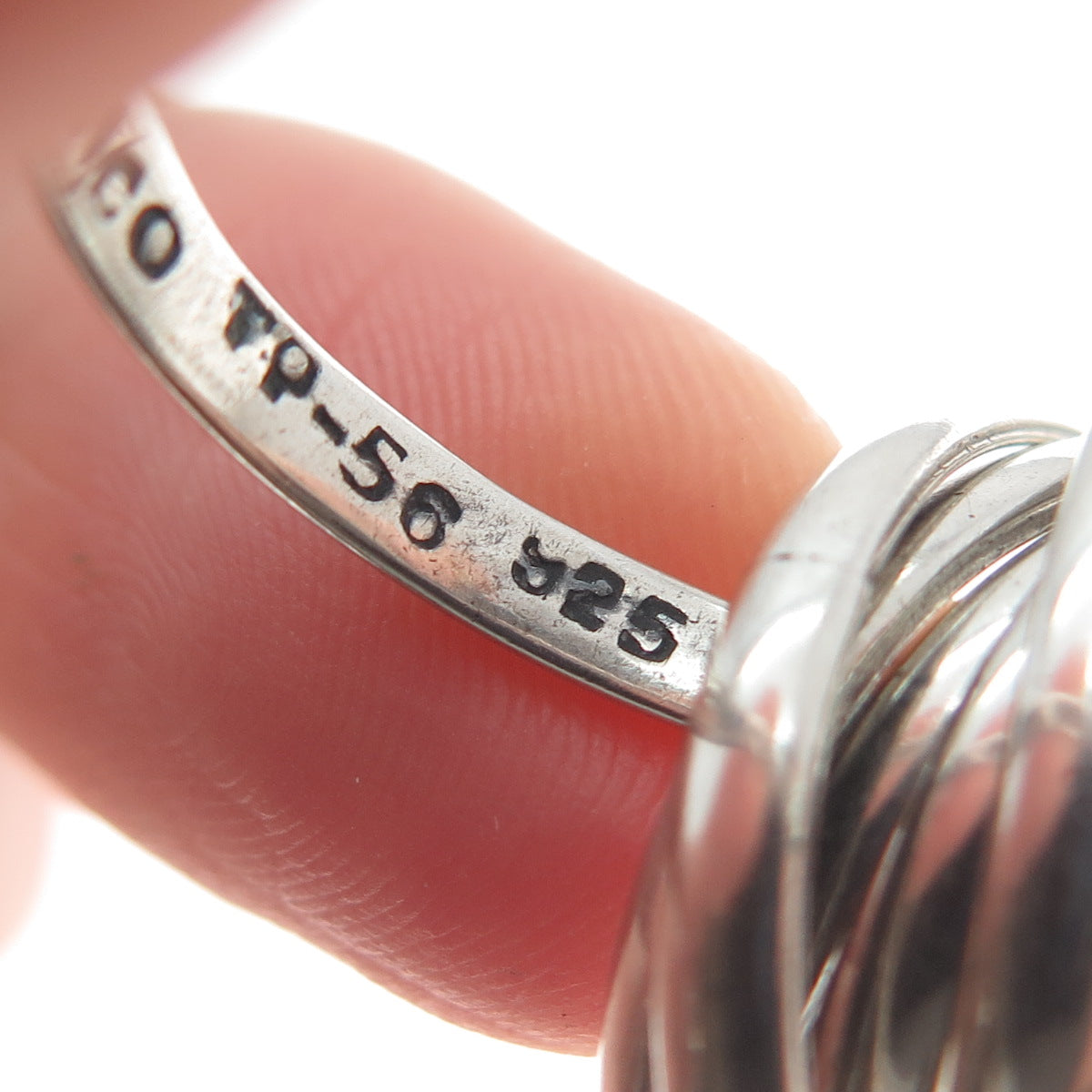 925 Sterling Silver Vintage Mexico Interlocked Six-Band Ring Size 8