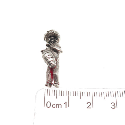 Payton Pepper & Sons Sterling Vintage 1965 Birmingham Bongo Drum Player Pendant