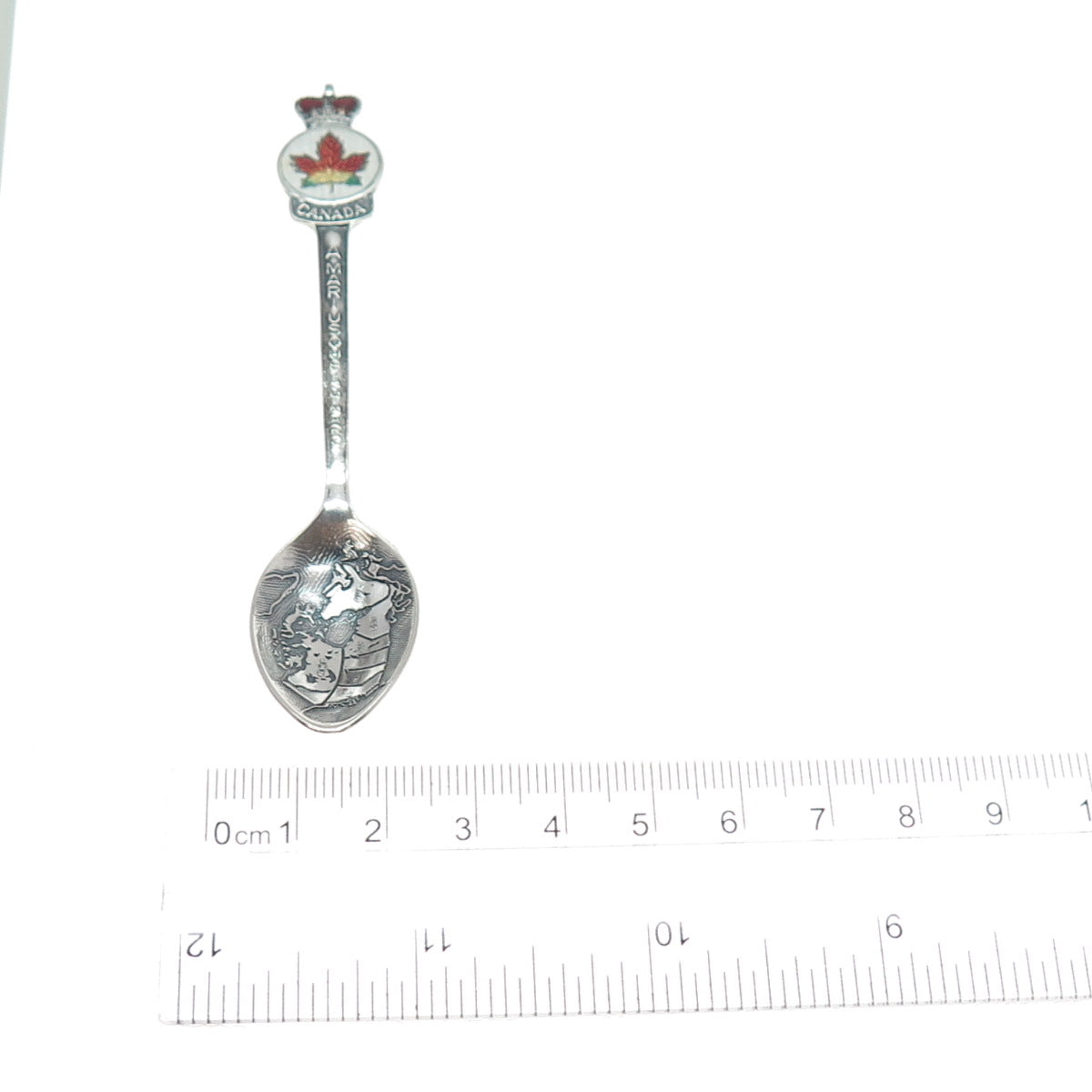 BREADNER CO. 925 Sterling Antique Enamel Canada From Sea To Sea Coffee Spoon