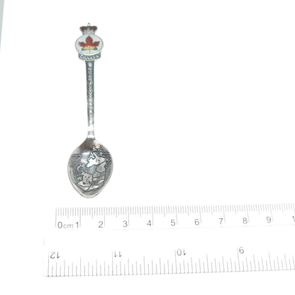 BREADNER CO. 925 Sterling Antique Enamel Canada From Sea To Sea Coffee Spoon