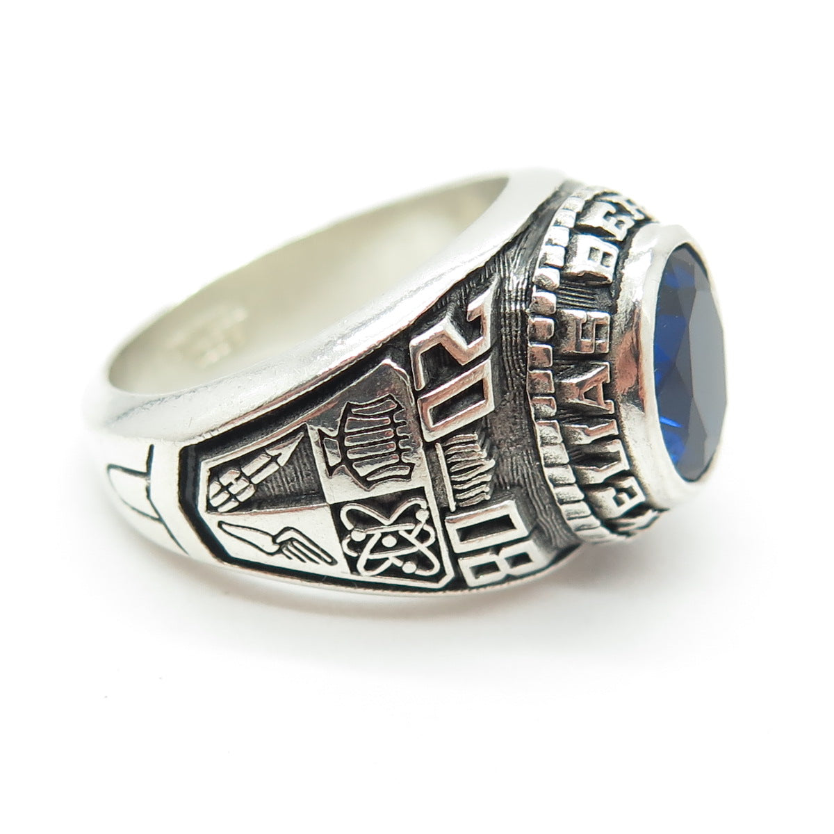 REED Sterling Lab-Created Sapphire 2008 Elias Bernstein School Ring Size 7.75