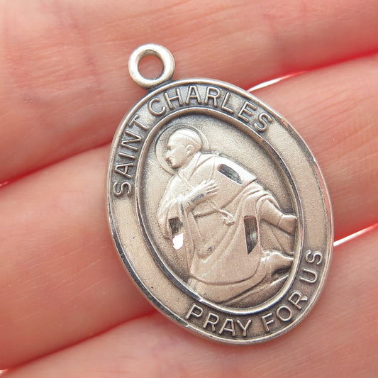 925 Sterling Silver Vintage JCC St. Charles Religious Charm Pendant