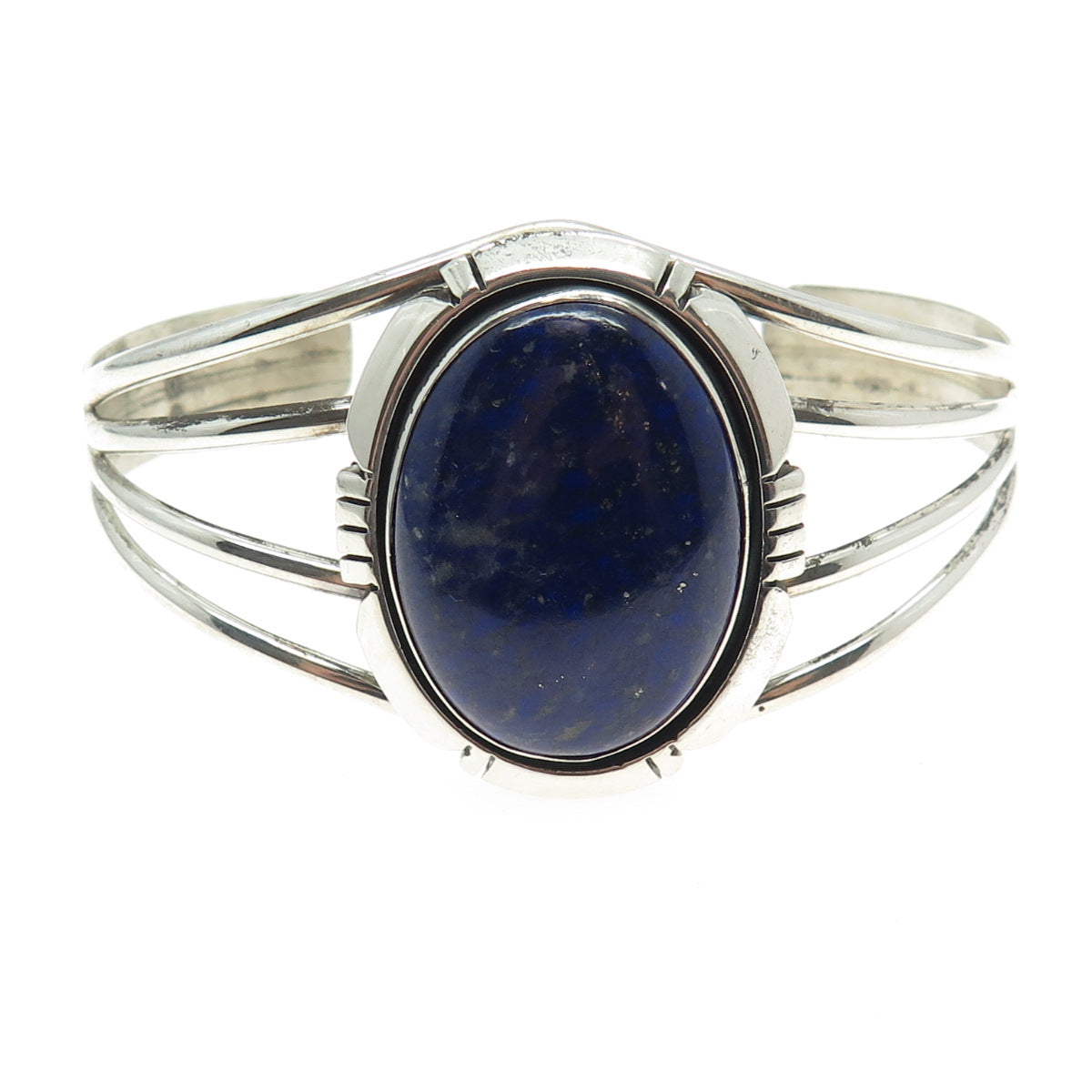 WYDELL BILLIE Old Pawn 925 Sterling Silver Vintage Lapis Adjustable Bracelet 7"