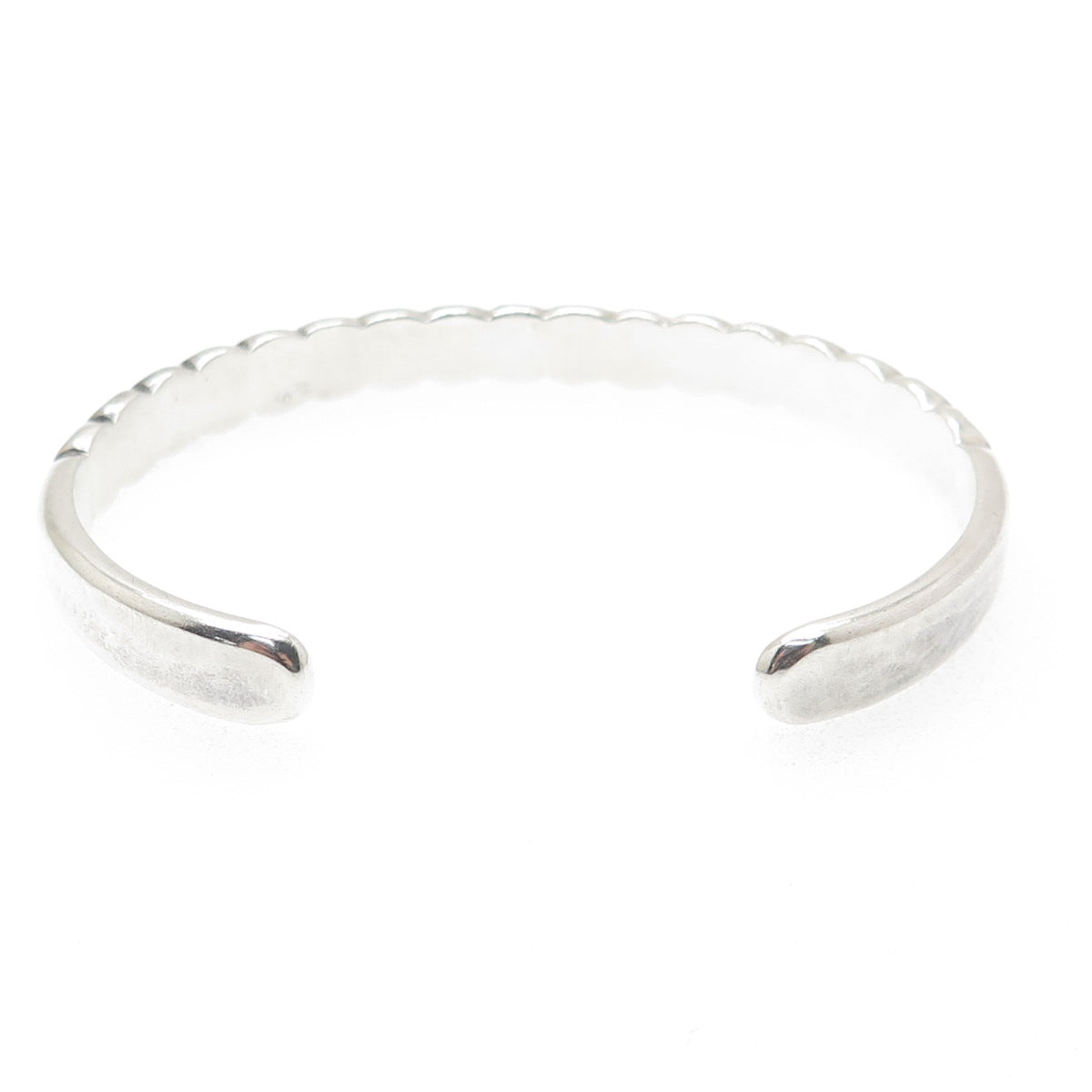 Old Pawn 925 Sterling Silver Vintage Diamond-Shape Adjustable Cuff Bracelet 6.5"