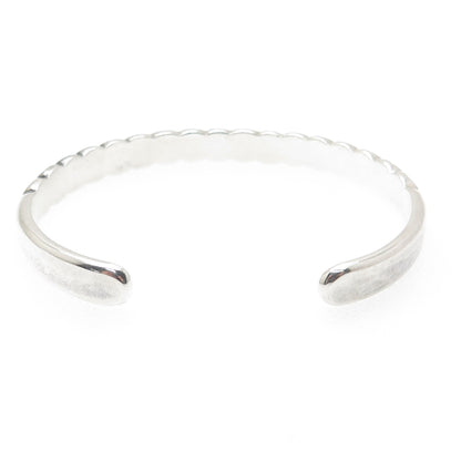 Old Pawn 925 Sterling Silver Vintage Diamond-Shape Adjustable Cuff Bracelet 6.5"