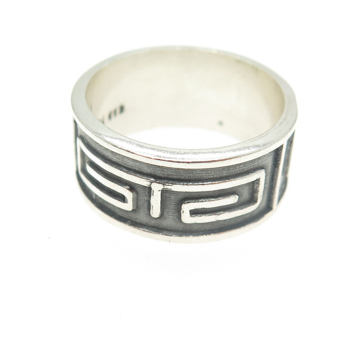 925 Sterling Silver Vintage Mexico Ethnic Band Ring Size 7.75