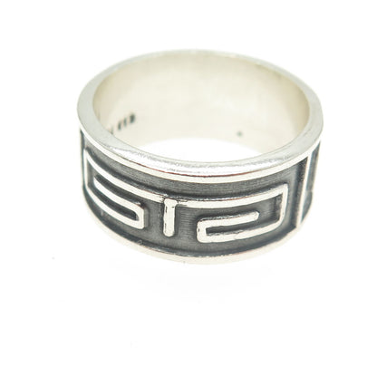 925 Sterling Silver Vintage Mexico Ethnic Band Ring Size 7.75