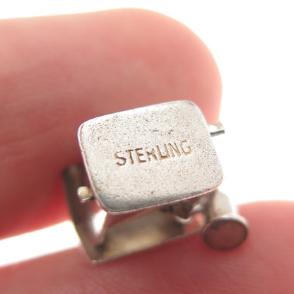 925 Sterling Silver Antique Art Deco Water Well Minimalist Charm Pendant