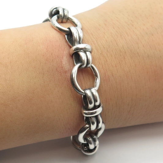 925 Sterling Silver Vintage Barleycorn Link Bracelet 8.5"