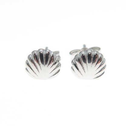 925 Sterling Silver Seashell Stud Earrings