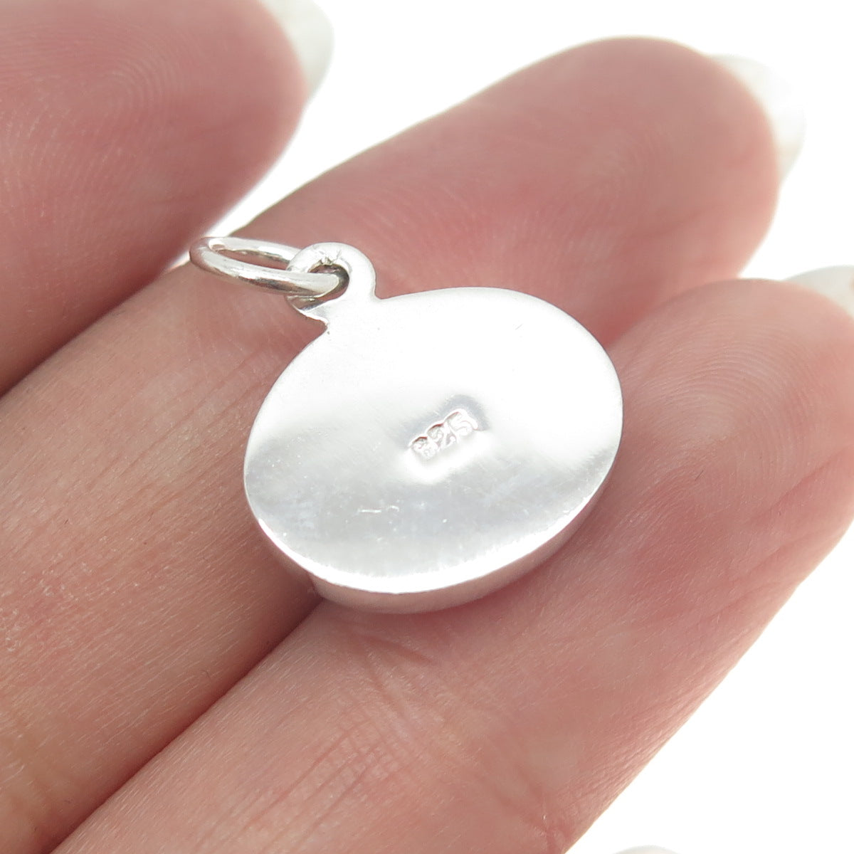 925 Sterling Silver Vintage "Mom" Tag Pendant