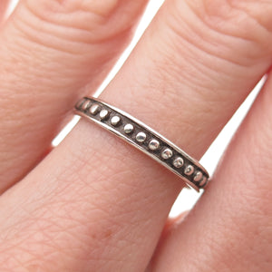 Chateau D’Argent 925 Sterling Silver Vintage Dotted Oxidized Band Ring Size 7.25
