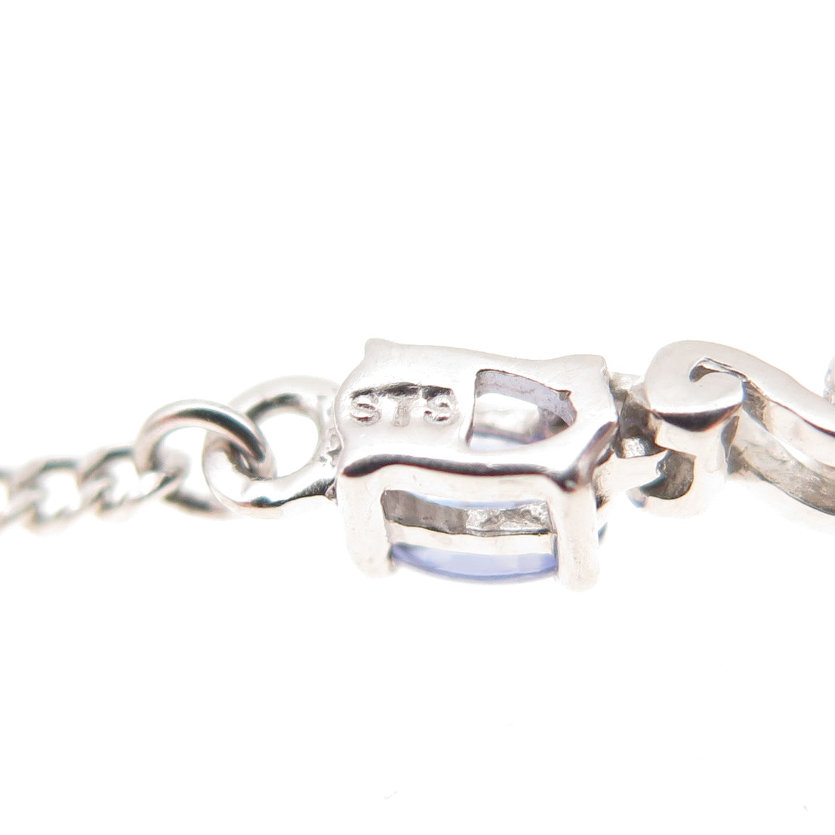 Chuck Clemency 925 Sterling Silver Real Tanzanite Cuban Chain Necklace 18"