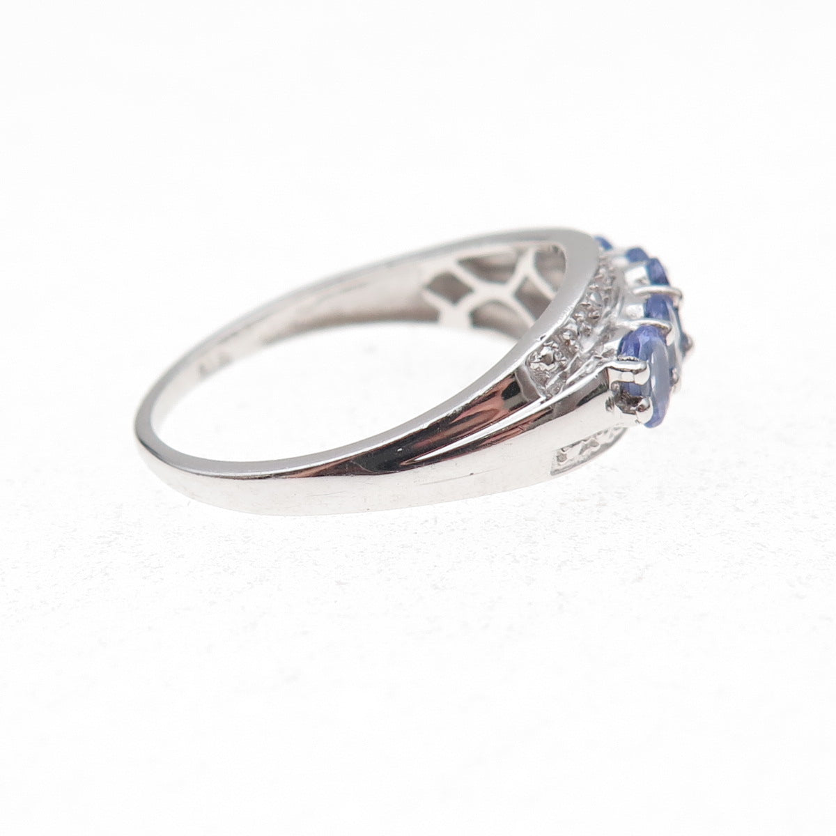 Chuck Clemency 925 Sterling Silver Real Oval-Cut Tanzanite Ring Size 8