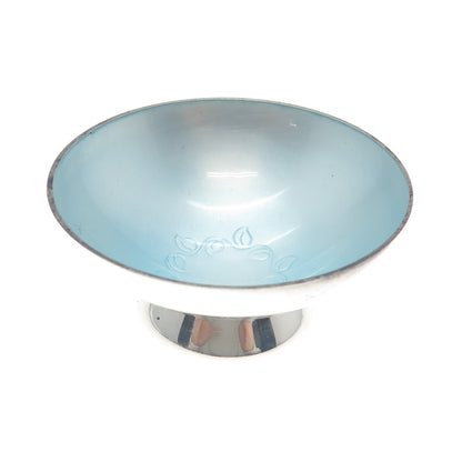 VOLMER BAHNER Sterling Silver Antique Denmark Guilloche Enamel Salt Cellar/Bowl