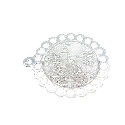 TOWN & COUTRY 925 Sterling Silver Vintage "Happy Birthday" Cake Pendant