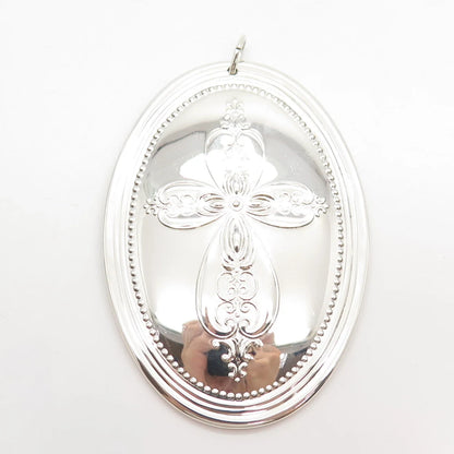 925 Sterling Silver Vintage Towle 1972 Cross & Bird Floral Ornament