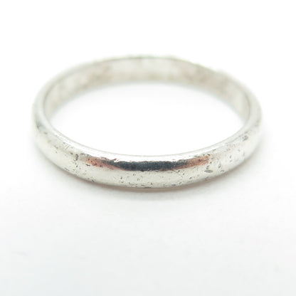 925 Sterling Silver Vintage Classic Wedding Band Ring Size 6