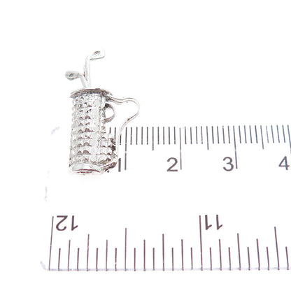 925 Sterling Silver Vintage Gold Club Minimalist Charm Pendant