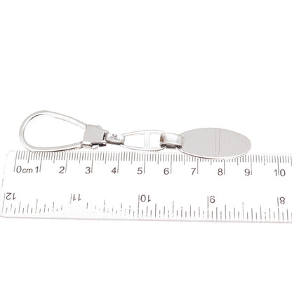 925 Sterling Silver Vintage Italy Oval Tag Key Chain Fob Holder