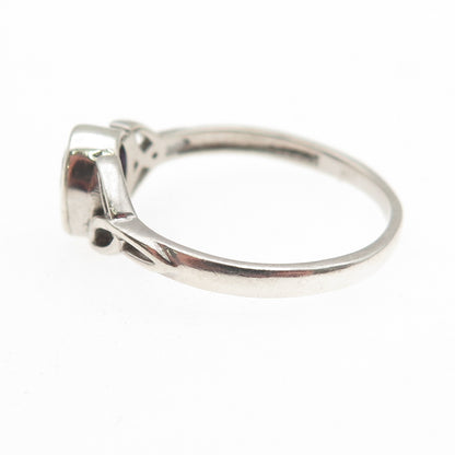 925 Sterling Silver Vintage Real Amethyst Celtic Trinity Ring Size 9