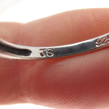 J. STELLA Sterling Silver Real Round-Cut Black Diamond Stackable Ring Size 7.25