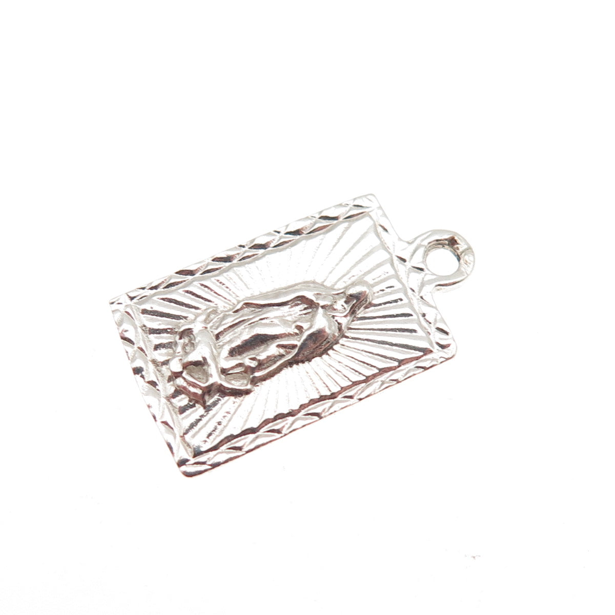 925 Sterling Silver Vintage St. Mary Religious Mini Charm Pendant