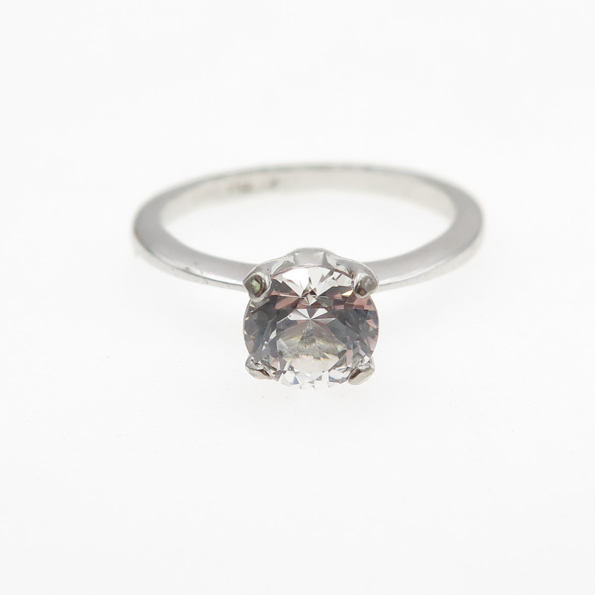 AVON 925 Sterling Silver Vintage Round-Cut C Z Engagement Ring Size 6