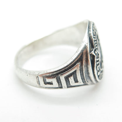 G. WM REISNER Sterling Silver Vintage Catholic Religious School Ring Size 4.75