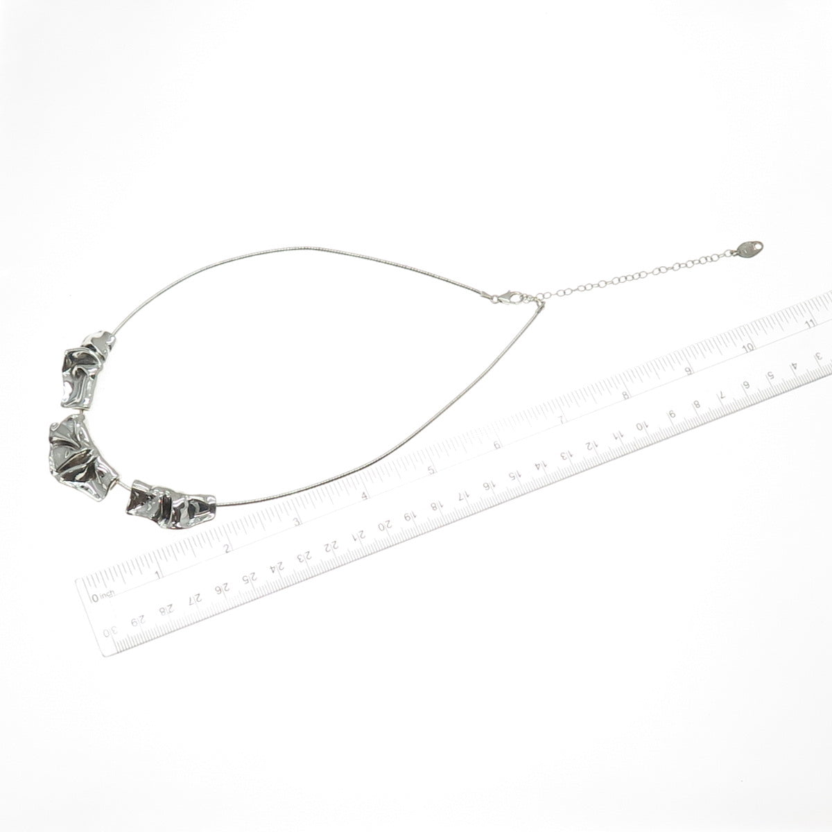 HAGIT GORALI 925 Sterling Silver Vintage Israel Modernist Chain Necklace 16-18"