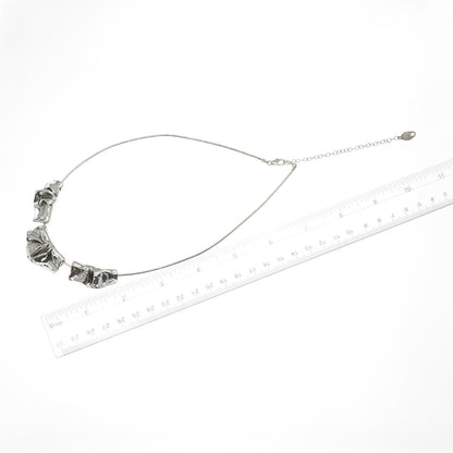 HAGIT GORALI 925 Sterling Silver Vintage Israel Modernist Chain Necklace 16-18"