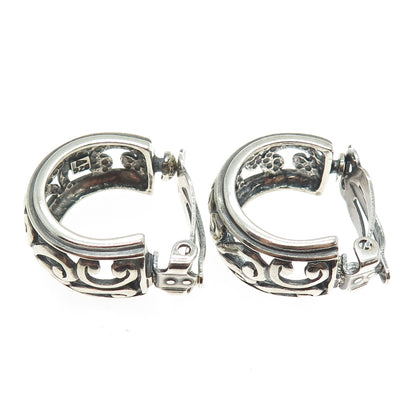 925 Sterling Silver Vintage Ornate Clip On Earrings